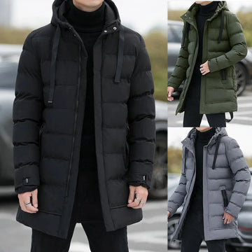 Warm Long Puffer Jacket with Hood