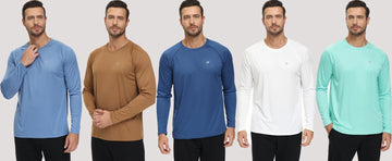 Long-sleeved T-shirt with UPF 50+ breathable protection.
