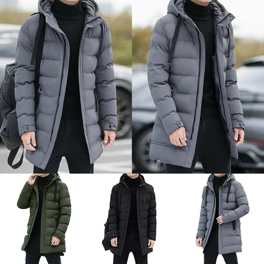 Warm Long Puffer Jacket with Hood