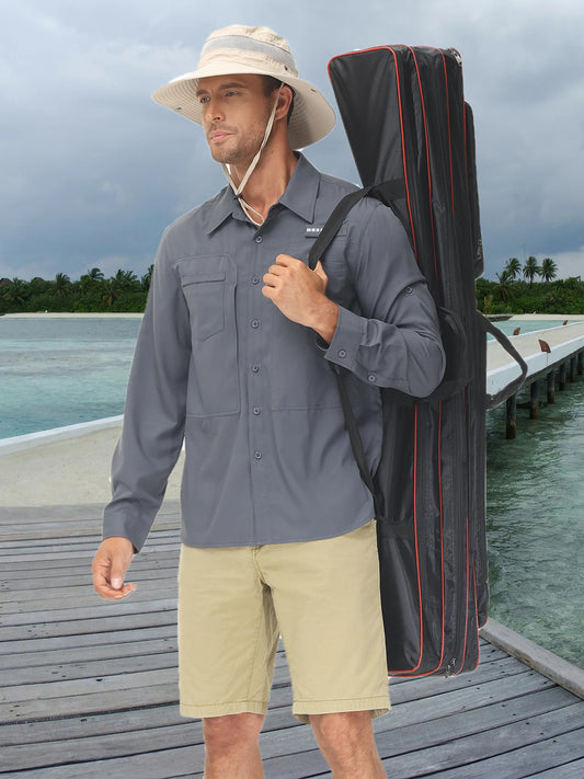 Long Sleeve Fishing Cargo Shirt UPF 50+